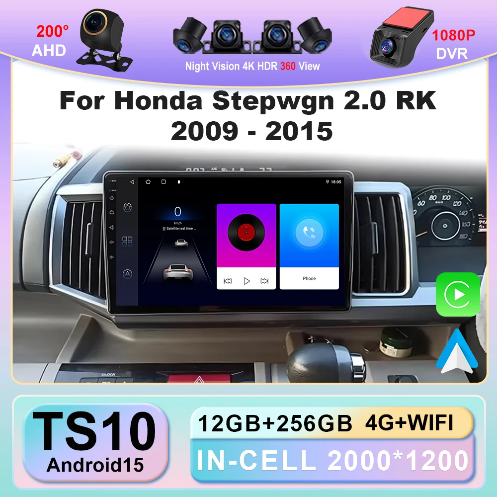 Android 15搭載 ホンダ ステップワゴン 2.0 RK 2009-2013-2015用 カー