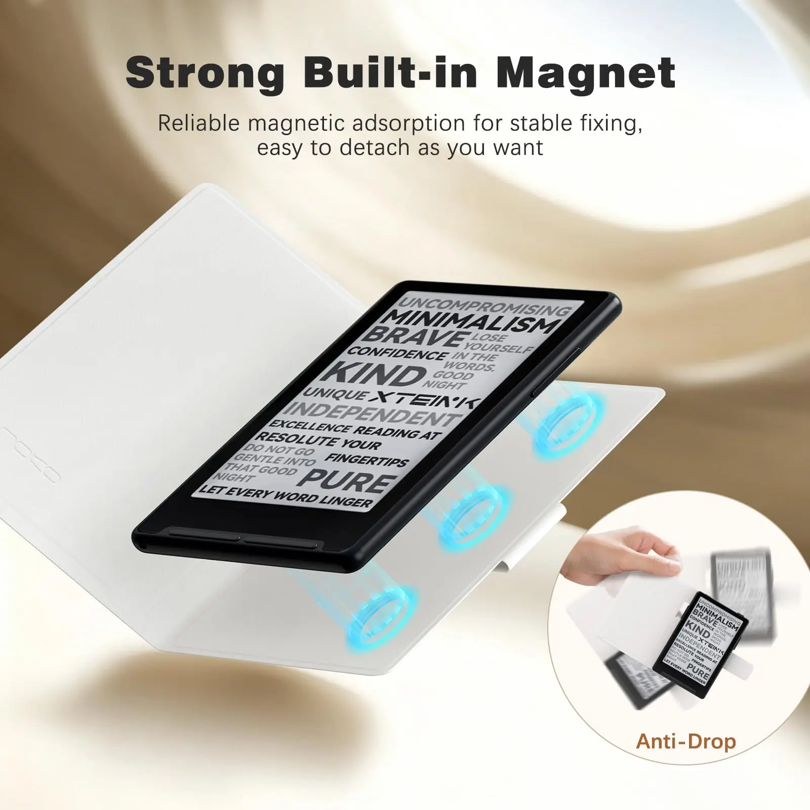 MoKo Magnetic Detachable PU Leather Protective Case Folio