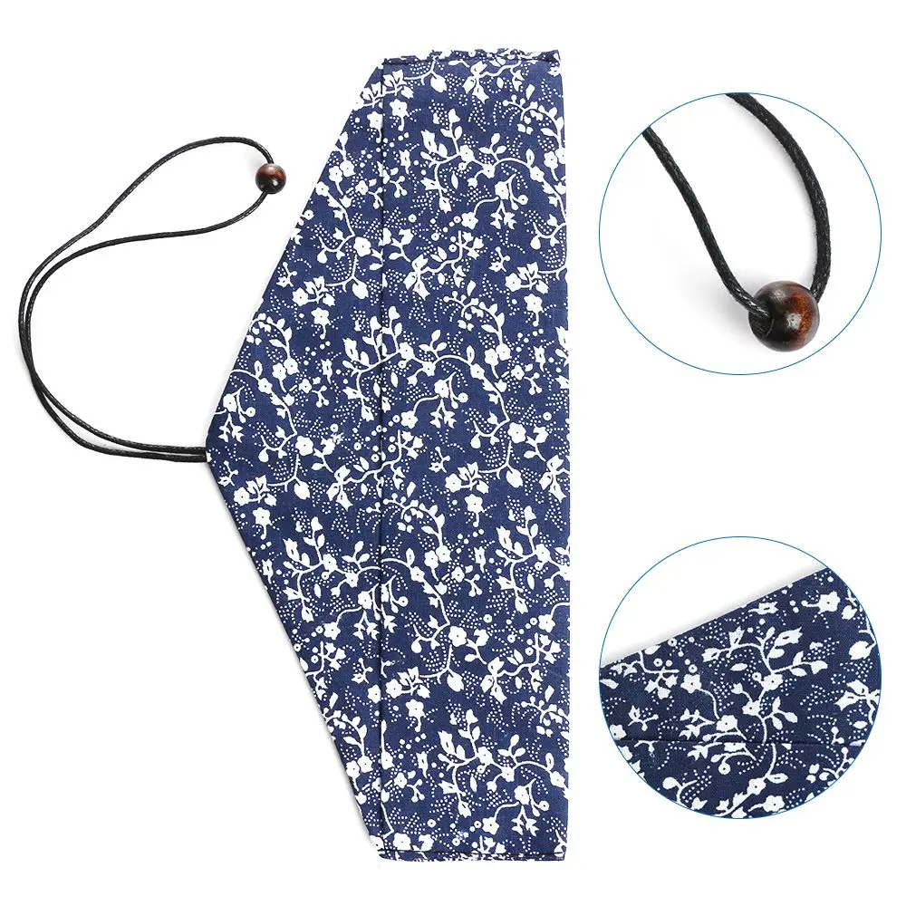 Natural Wooden Spoon Fork Chopsticks Combination Portable Travel Cloth Bag Handmade Kitchen Cutlery Set Japanese Style