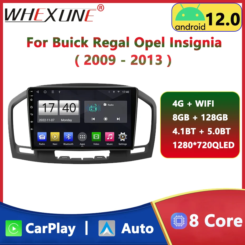 

4G 2Din Android 12 Auto Car Radio Multimedia Video Player For Buick Regal Opel Insignia 2009 -2013 Navigation GPS Stereo Carplay