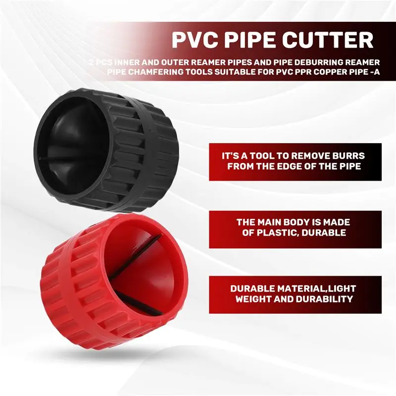 N84R 2개 내외부 리머 파이프 및 파이프 디버링 리머 파이프 챔퍼링 도구 PVC PPR 구리 파이프에 적합