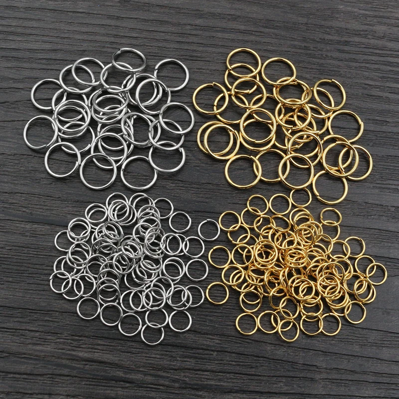 Gold Stainless Steel Split Jump Rings - 200pcs Jewelry Making Essentials