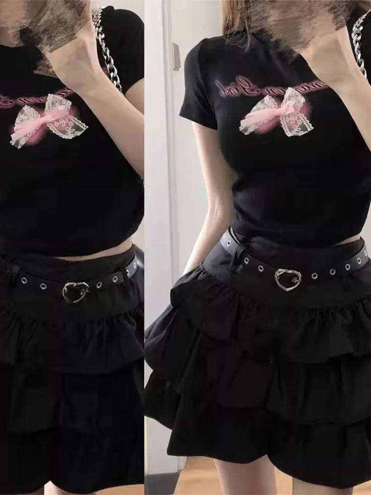 Bla Cake Skirt Women's A-Line  Dr Retro American Sle Summer 2025 Versatile Flared f-length ort Skirts