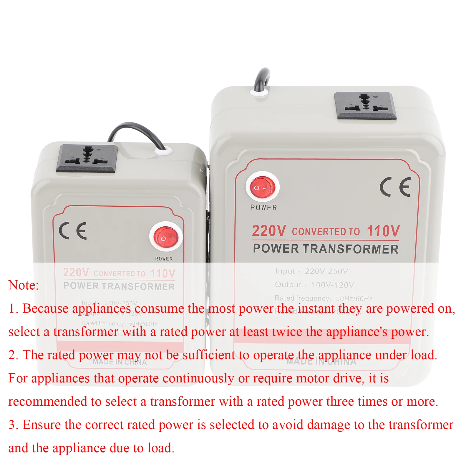 EU 플러그 AC 220V110V 스텝다운 컨버터 3000W 전압 변압기(100-120V용)