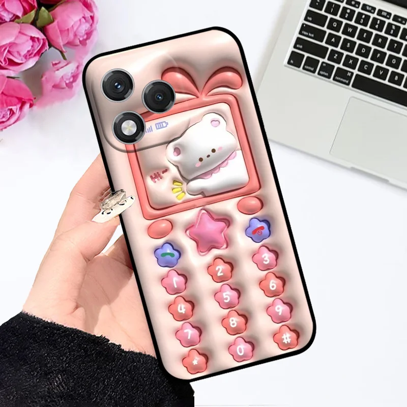 Cartoon Print Silicone TPU Soft Phone Case - Durable Back Cover Protector Shell