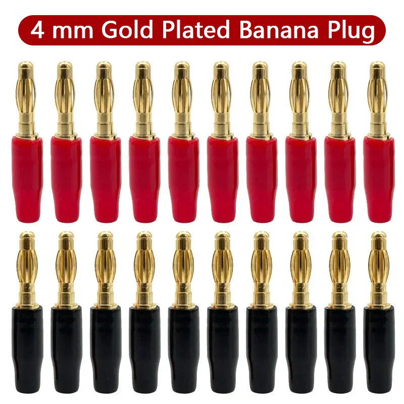 

20PCS 4mm Banana Plug Connectors Gold-plated Copper Pin for Electrical DIY/Speaker Wire Multimeter Test