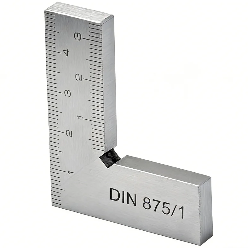 정밀 기계공사사용 각도기 50mm x 40mm 스테인리스 스틸 일체형 빌릿 DIN 875/II 엔지니어 각도기 (보석 세공용)