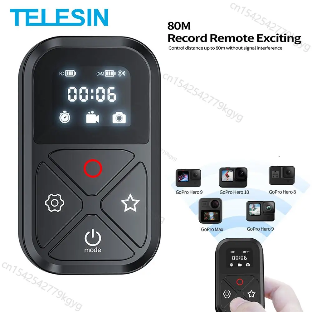 TELESIN 80M WiFi Bluetooth Remote Control With Screen Display For
