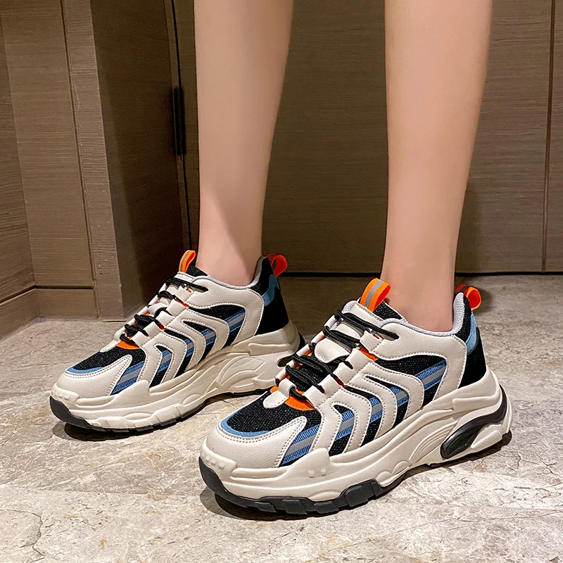 

Спортивная обувь, женская повседневная обувь, дизайнерские кроссовки на толстой подошве, модная обувь на толстой вулканизированной подошве, Брендовая женская обувь