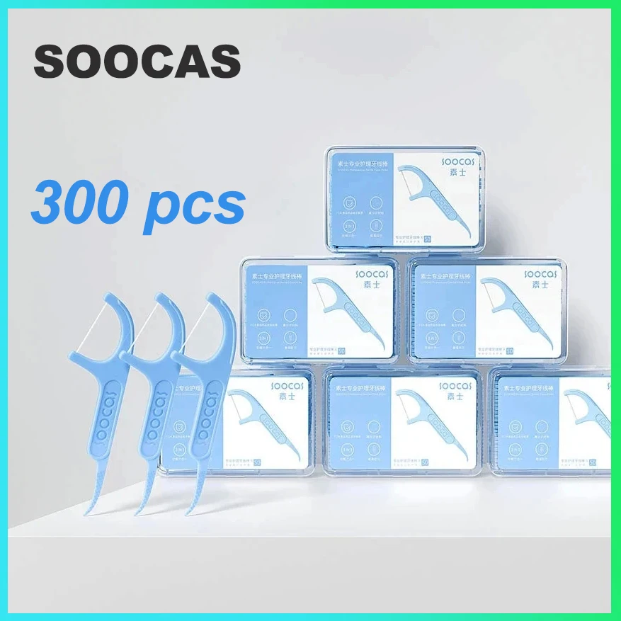 

300pcs SOOCAS Professional Dental Flosser Ergonomic Design FDA Testing Food Grade Daily Tooth Cleaning