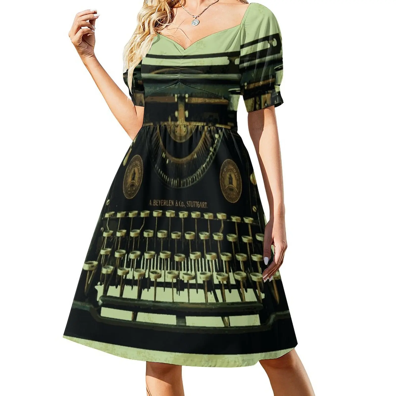 

VINTAGE TYPEWRITER Pop Art Sleeveless Dress loose women's dress dress summer sexy for women