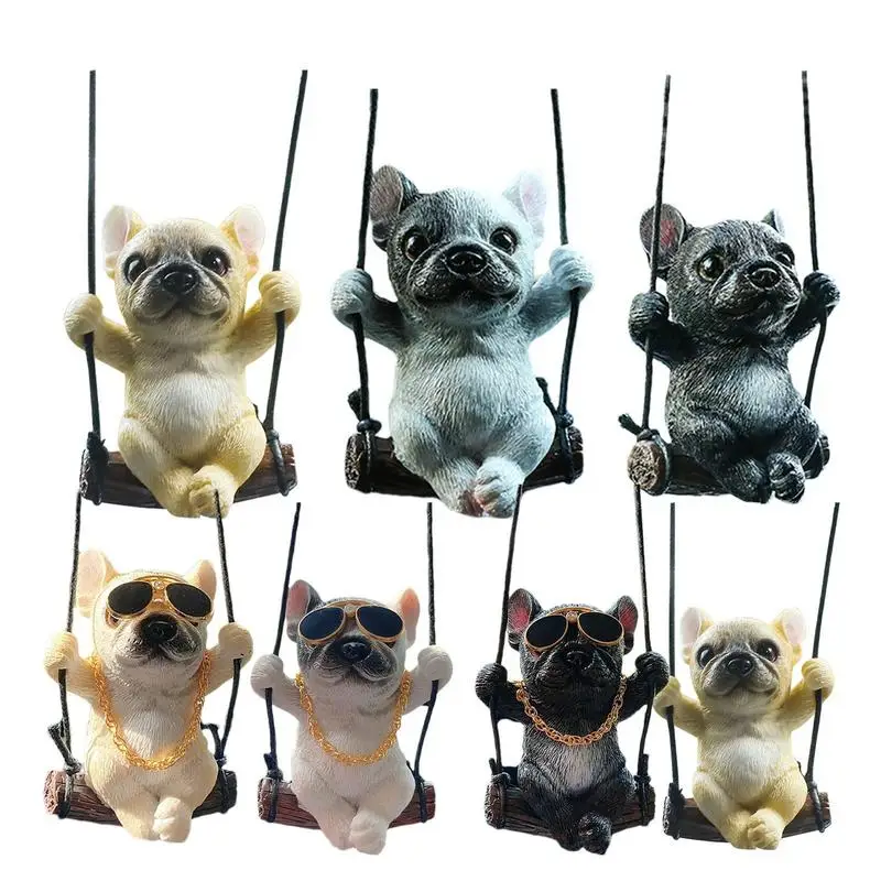 

Bulldog Car Rearview Mirror Pendant Auto Bulldog Mirror Charm Car Cute Puppy Dog ​​pendant For Car Home Wall Vehicle Interio