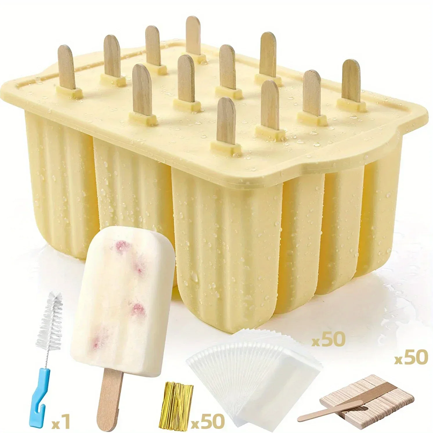 12 Pieces Silicone Popsicle Molds Easy-Release BPA-free Popsicle Maker Molds Ice Pop Homemade silicone ice cube maker ice maker