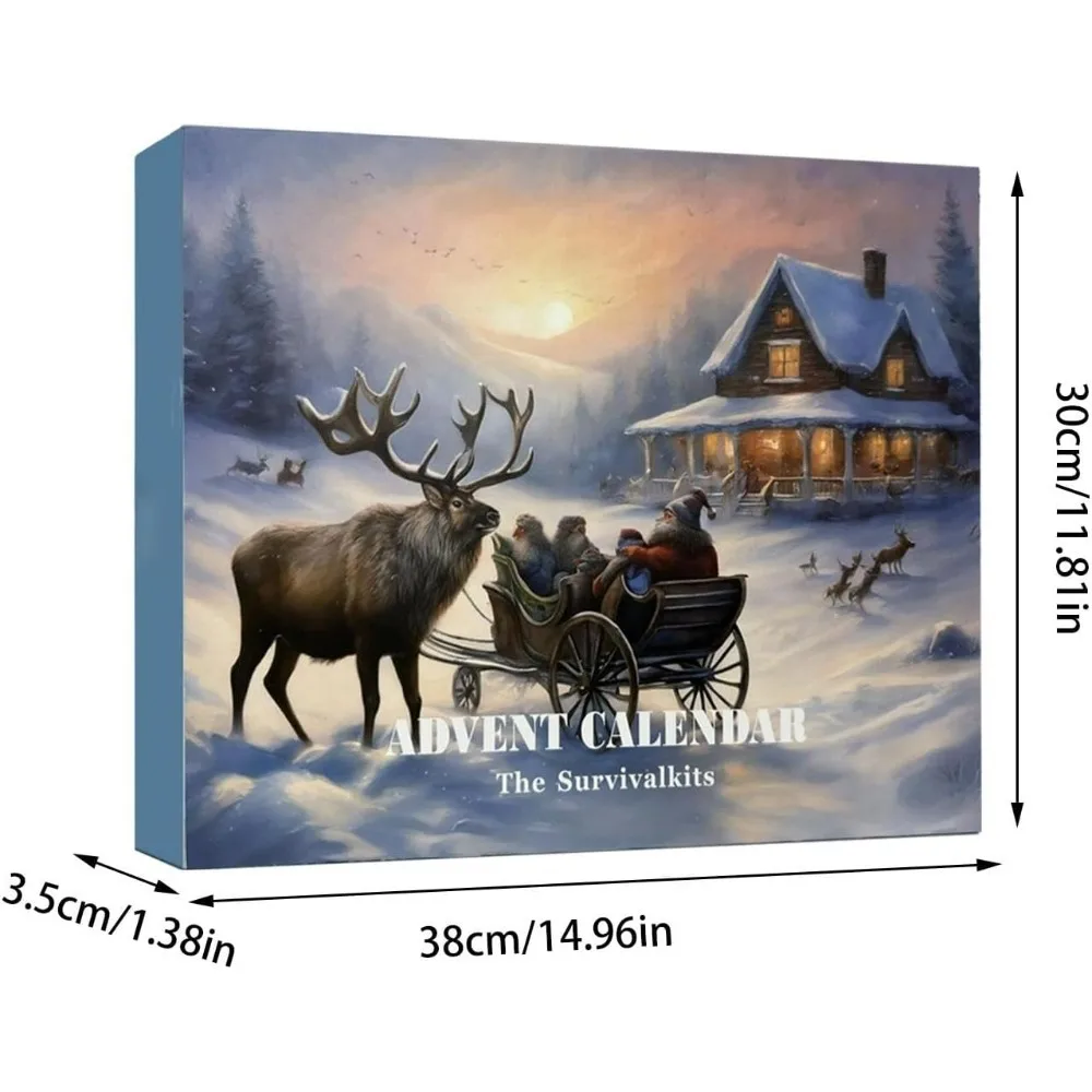 Survival Kit Advent Calendar Survival Tool Mens Advent Calendar Survival Kit Christmas Calendar for Climbers Anglers