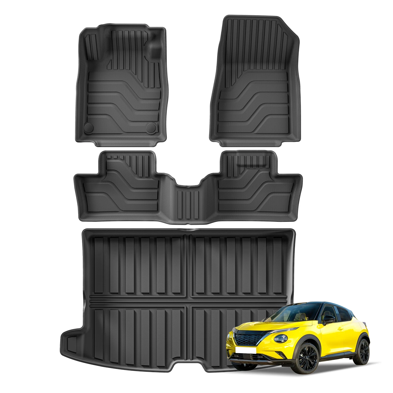 カーフロアマット Nissan Rogue Sport 2020-2022用 レザーラグジュアリーフロアライナー 全天候保護カーペット ブルー カーフロアマット Nissan Rogue Sport 2017-2019用 レザー