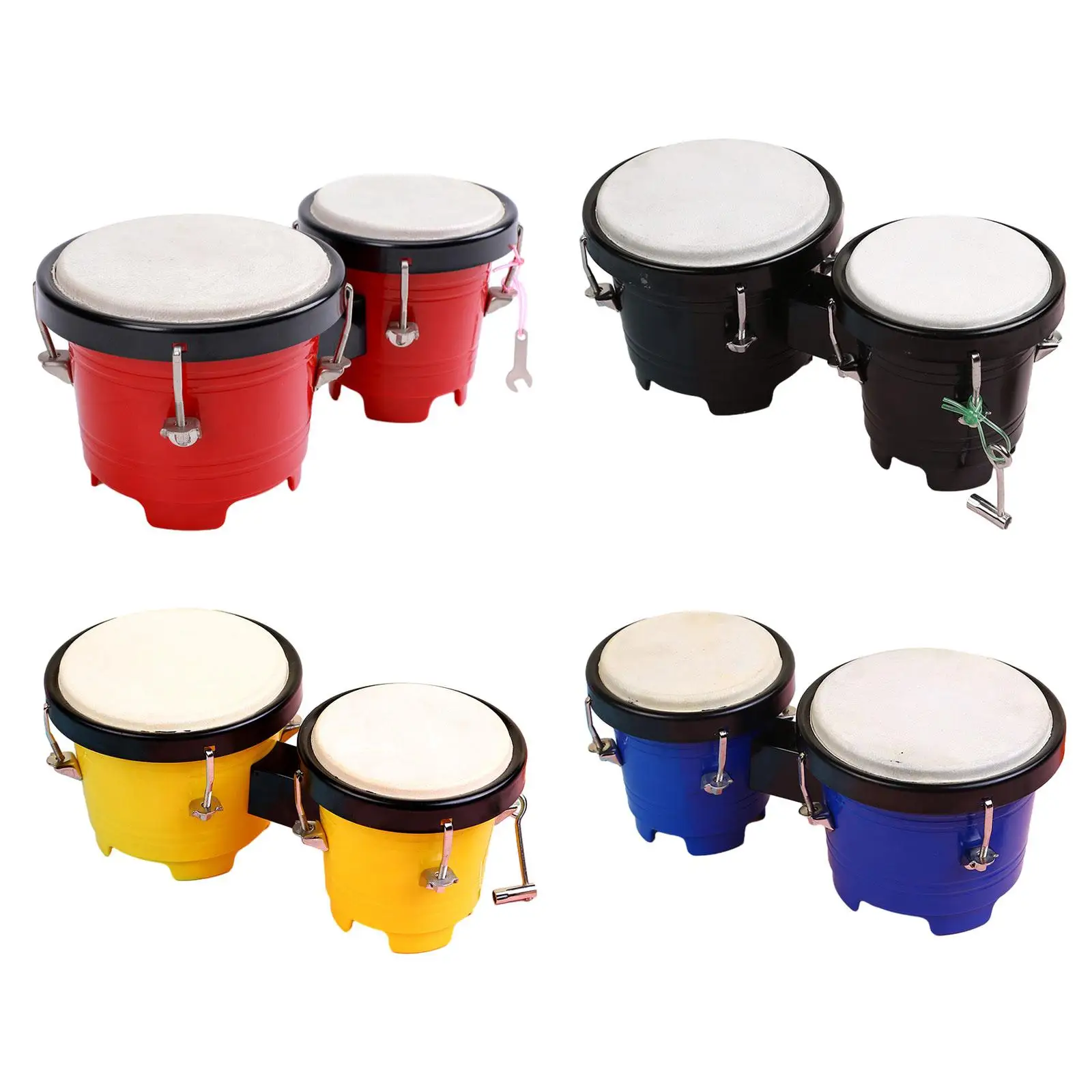 4" 5" Percussion Bongos Drum Set African Hand Drum Educational Music Instruments for Beginners Holiday Gifts