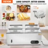 110V 4-Pan Food Warmer, 1200W Electric Steam Table 15cm/6inch Deep, Professional Stainless Steel Buffet Bain Marie 48 Quart 2