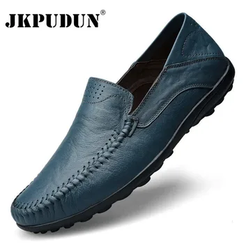 Genuine Leather Men Shoes Casual Luxury Brand Formal Mens Loafers Moccasins Italian Breathable Slip on Male Boat Shoes Plus Size 1