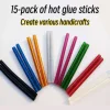 15-Pack Colorful Hot Glue Sticks, 7mm*100mm, Low Temp 70°C, Complete Color Range, Essential for DIY Crafts 2