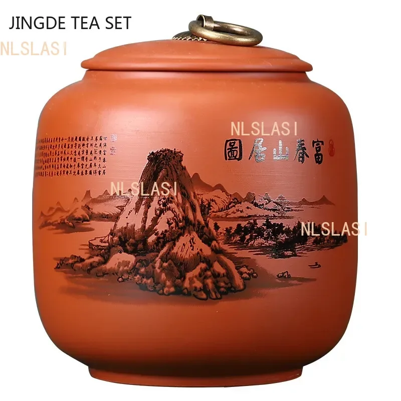 Tea Canister Antique Purple Clay Tea Caddy Nut Coffee Moisture-proof Jars Spice Airtight Container tea tin box,tea canister