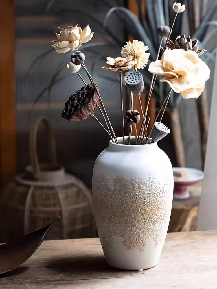 Vaso Con Fiori Secchi Decorativo – Composizione Nordica In Ceramica, Ideale Per Salotto, Casa O Ufficio - 10