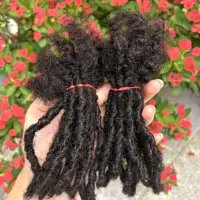 Extensions de cheveux 100% naturels Inter Loc, 4 à 8 pouces, 0.6cm de largeur, Dreadlock entièrement faites à la main, pour hommes, femmes et enfants, peuvent être teintes 3