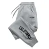 CALIFORNIA Printed Pants for Men Sports Jogging Sweatpants Fashion Fleece Casual Trousers Men's Clothing Drawstring Streetwear 3