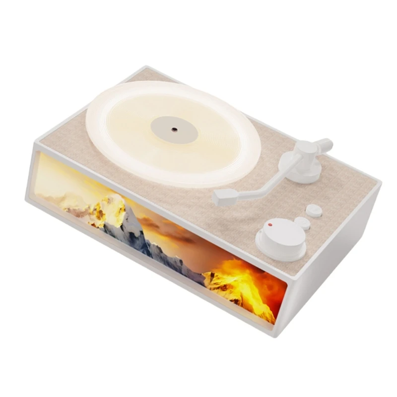 DX62 Stylish Bluetooth-compatible Speaker Unique Feature and Record Player Appeal Desktop Computer Loudspeaker
