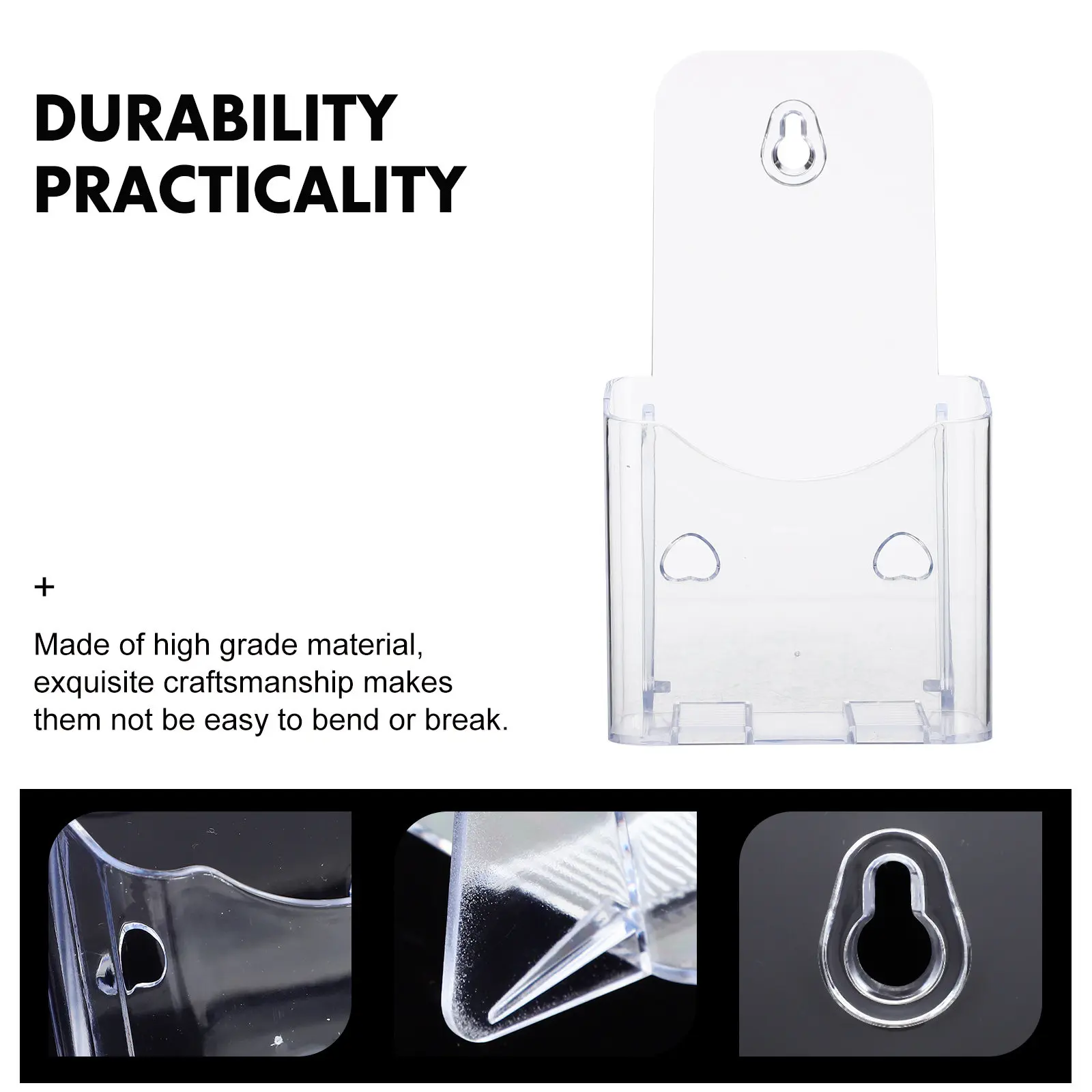 3Pcs 투명 아크릴 팜플렛 홀더 교수형 브로셔 디스플레이 스탠드 사무실 데스크탑 문서 파일 주최자 벽걸이