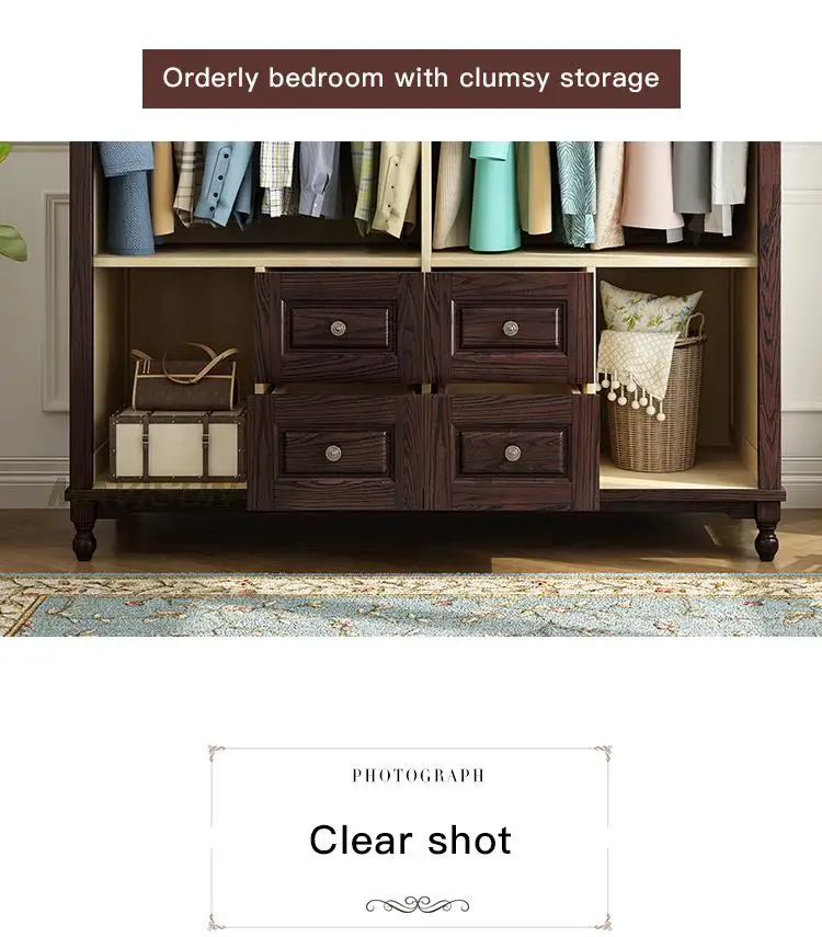 خزانة ملابس بتصميم ريفي كلاسيكي