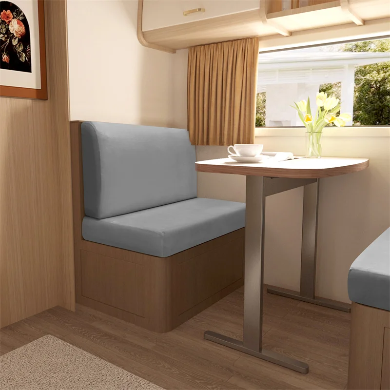 2pcs/set Stretch Velvet Sofa Bench Cover RV Dinette Cushion Covers Soft Sofa Seat Backrest Cover for RV Camper Car Decor 5