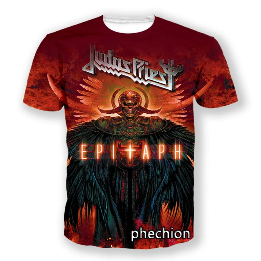 Short Sleeve T Shirt Metal Judas Priest Band Album 3D Print Men/Women Hip Hop Streetwear