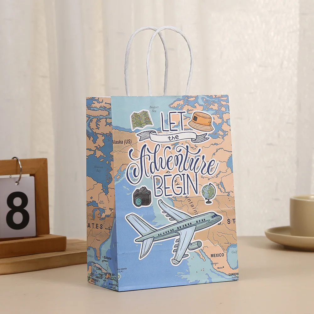 Adventure Awaits Gift Bag Set - Large Forest Theme With Card & Tissue