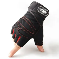 Enhanced Fitness Shockproof Gym Gloves with Wrist Support for Strength Training & Cycling (Red)