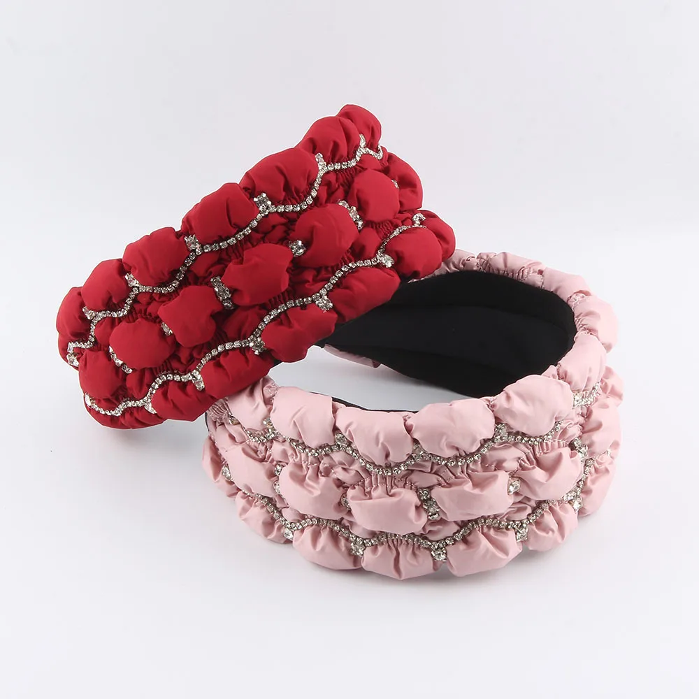 

New Fashion European and American Baroque Diamond-Laid Hairband Wide-Brimmed Sponge Luxury Hair Accessories Headband for Women