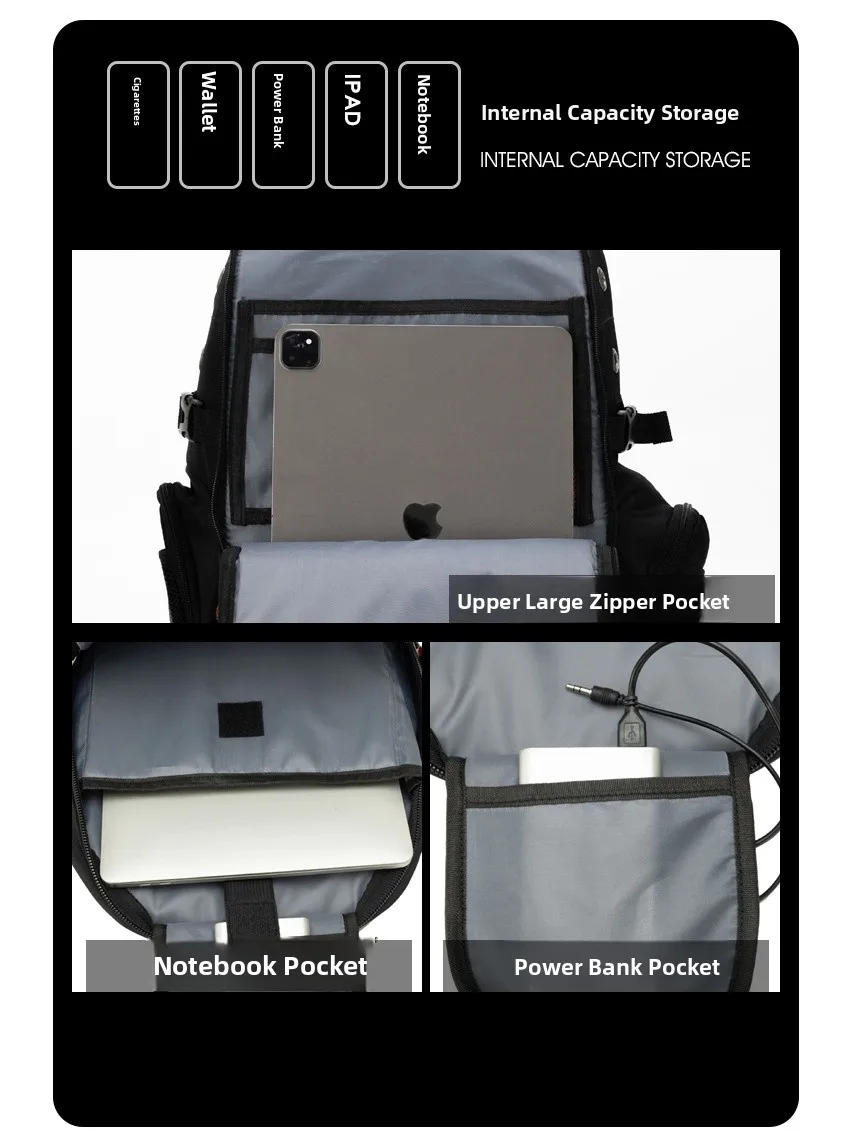 Men's Casual Travel Backpack Double Shoulder Waterproof Wear-resistant Laptop Bag Commuter Nylon Fabric British Style Backpack - 3