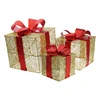 Set of 3 Christmas Lighted Gift Box Decoration with US Plug for Holiday Wedding 5