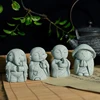 Buddha Jizo Stone Statue Sculpture Feng Shui Praying Monk Collectible Figurine Fish Tank Aquarium Tea Pet Office Home Decoration 2