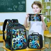 3PCS Dinosaur Backpack for Boys, 16" Kids Bookbag and Lunch Box, Preschool Backpacks for Elementary Students 2