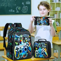 3PCS Dinosaur Backpack for Boys, 16" Kids Bookbag and Lunch Box, Preschool Backpacks for Elementary Students 2