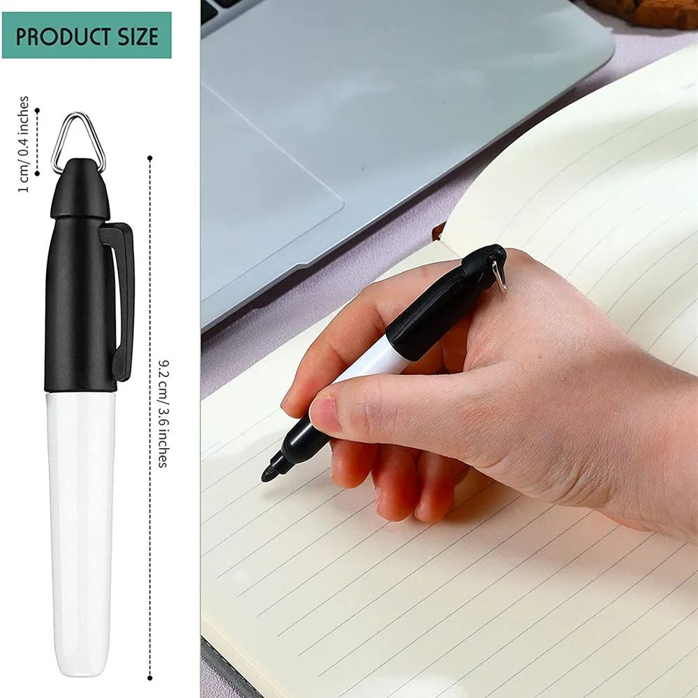 Mini Buckle Marker Student Stationery Office Supplies Portable Golf Ball Marker Pen Black Ink Pens Triangle Buckle Iron Hook 4
