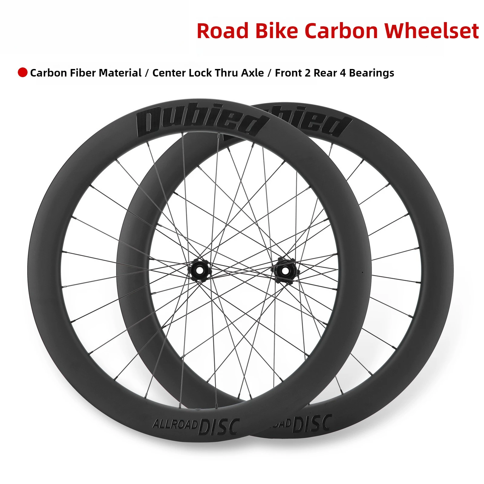 700C Road Bike Carbon Wheelset Center Lock Thru Axle Disc Brake