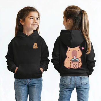 Cute Capybara printed kids hoodie