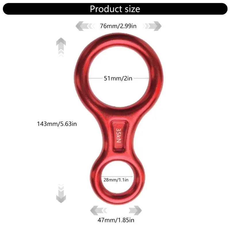Heavy Duty 35kN Descender for Outdoor Recreation and Mountaineering