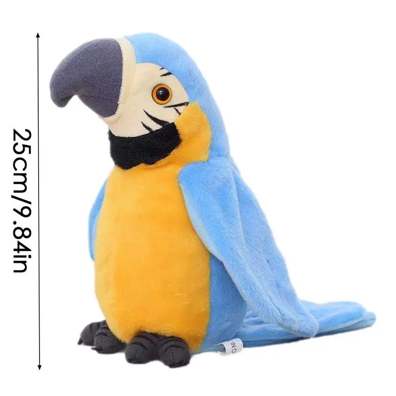 Electric Talking Parrot Plush Toy Repeats What You Say Electronic Animated Bird Interactive Stuffed Animal Doll Gift For Kids