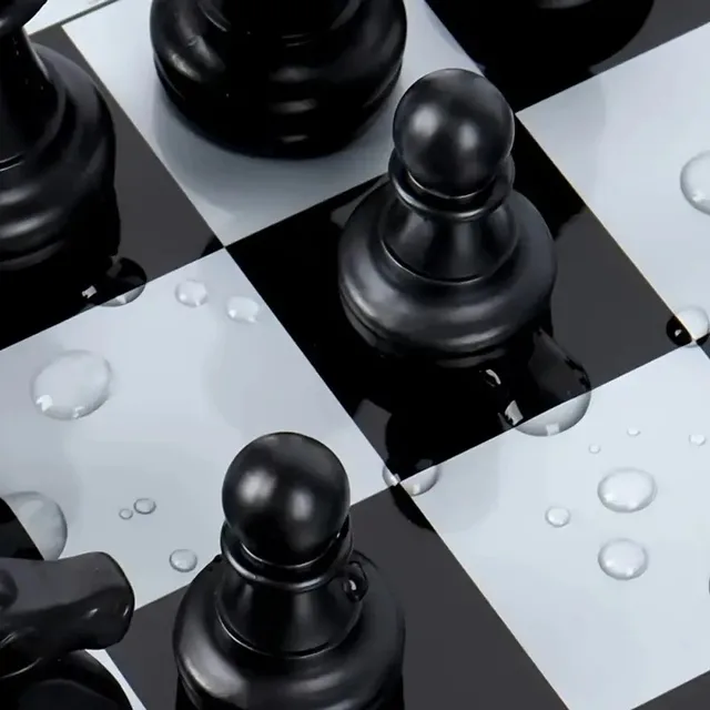 1 boîte de jeu d'échecs International magnétique pliable avec jeu de société en échiquier en plastique, jeu de table idéal pour la réunion de famille 5