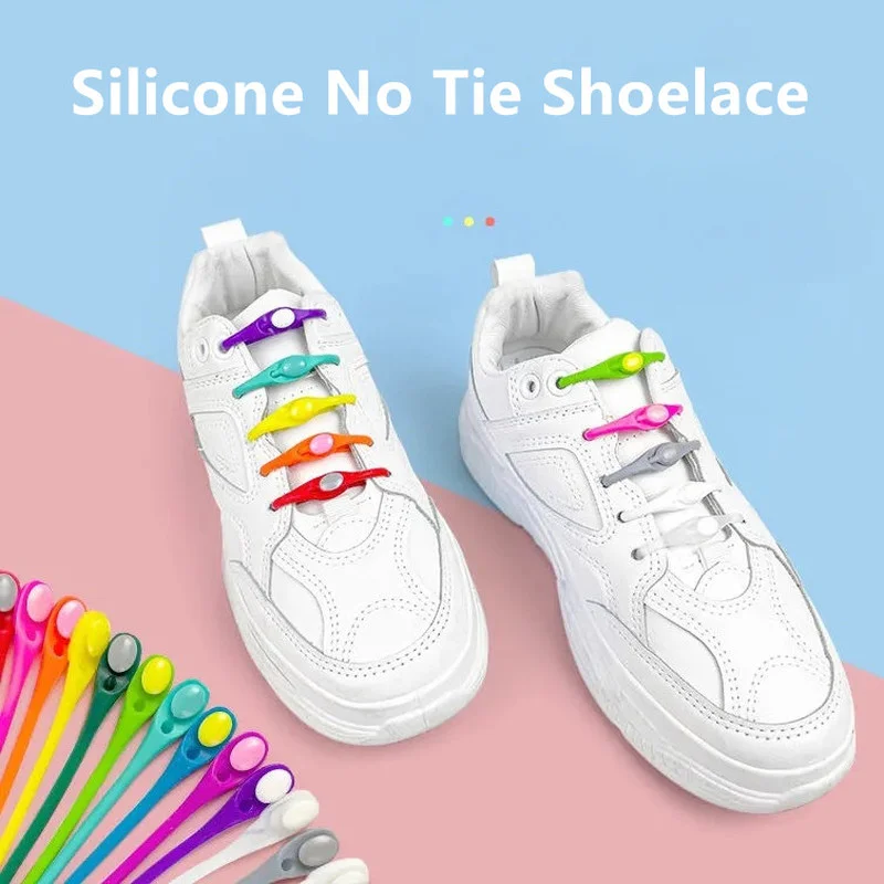 Tanio 16 sztuk silikonowe sznurowadła okrągłe elastyczne buty sznurowadła specjalne