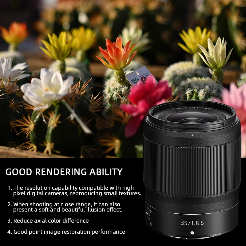 니콘 NIKKOR Z 35mm f/1.8 S 렌즈, 대구경 고정 초점 렌즈 (풍경 및 인물 사진 촬영용)
