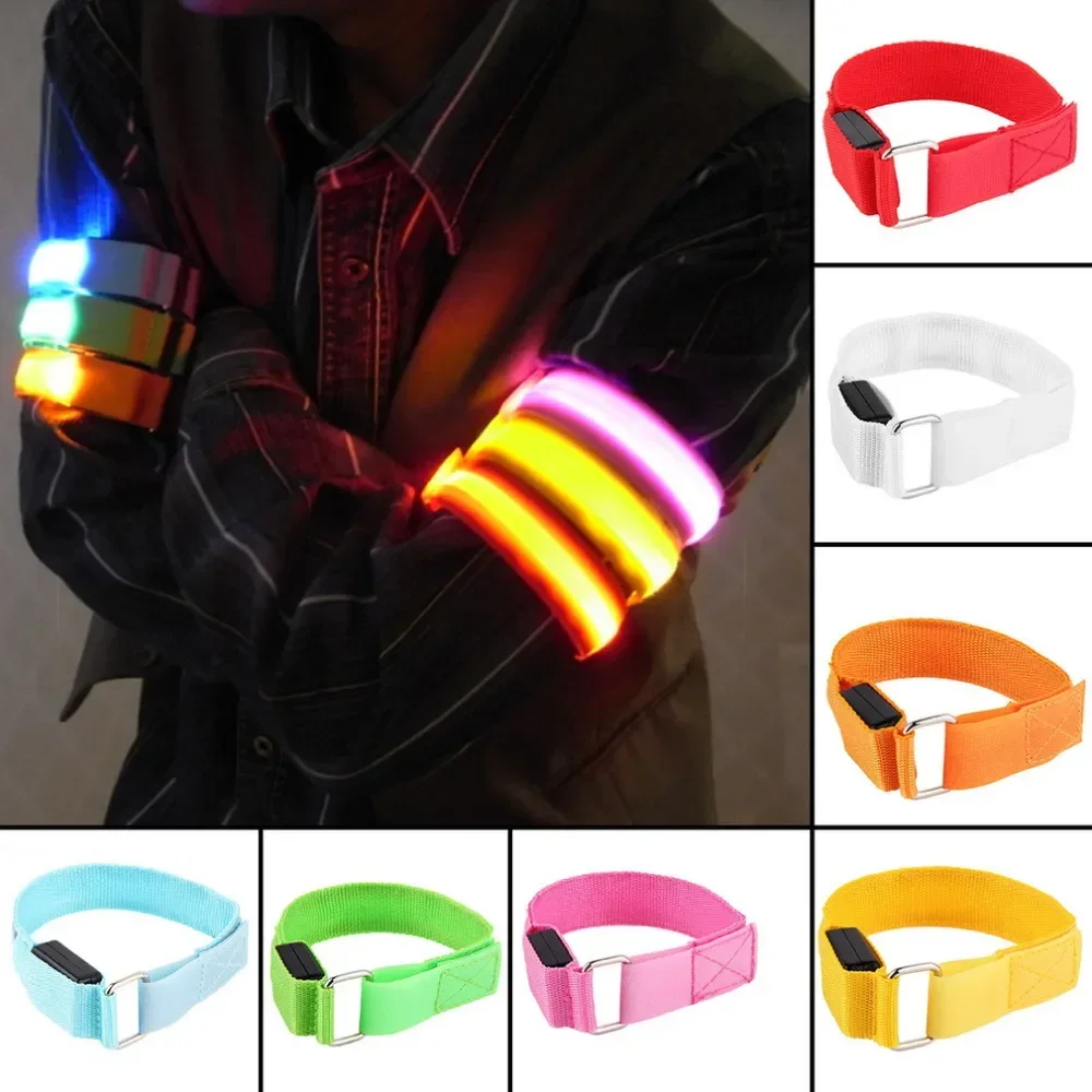 LED Light Armbands Flashing Fiber Optic Glowing Bracelet Wrist Strap Christmas Cheer Luminous Arm Straps running led light