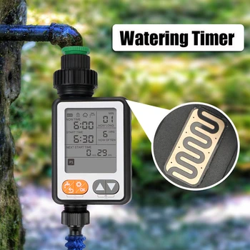 Automatic Multiple Program Irrigation Controller Rain Sensor Manual Mode Garden Watering Timer Large Screen Battery Operated 1